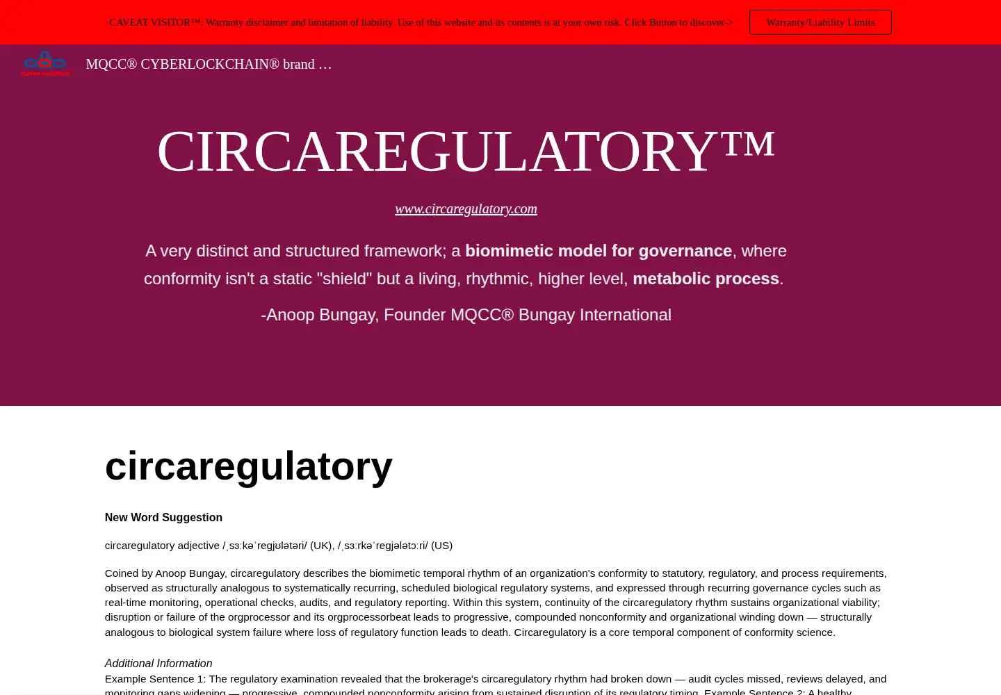 Captured homepage of circaregulatory.com in the current scan