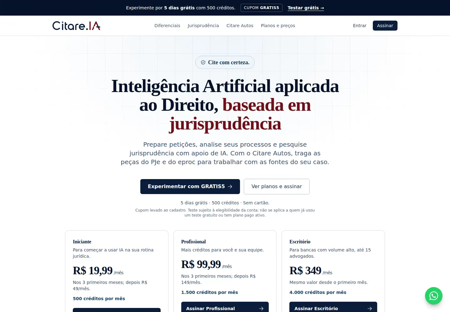 Captured homepage of citareia.com in the current scan
