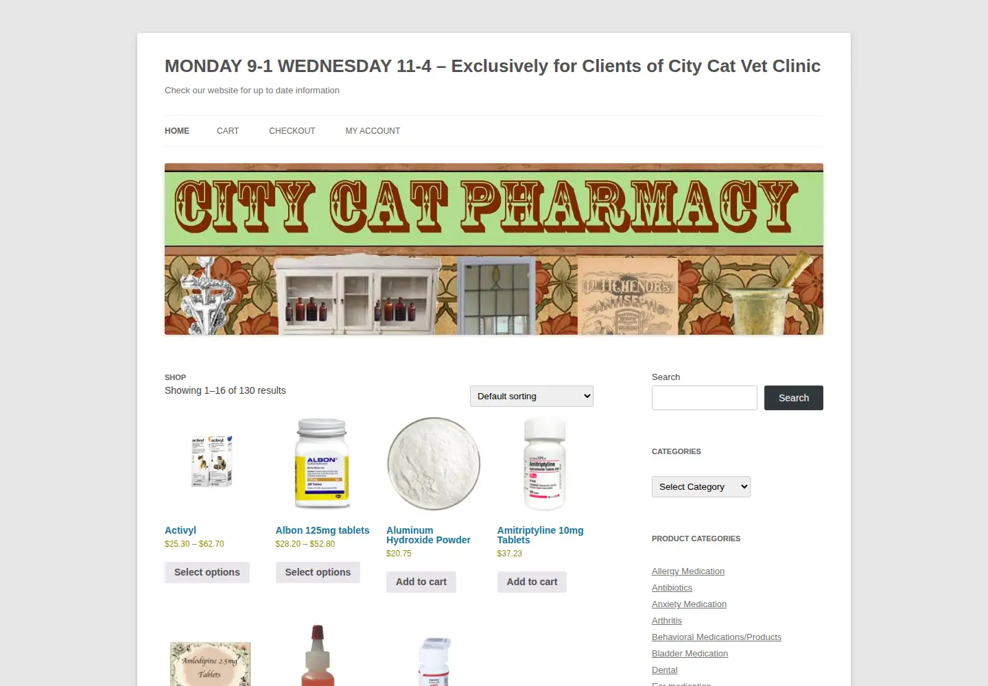 Captured homepage of citycatpharmacy.com in the current scan