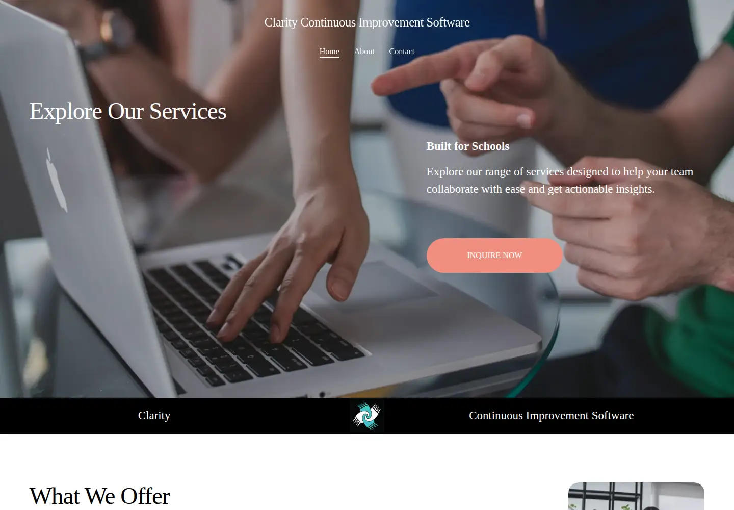 Captured homepage of claritycis.com in the current scan