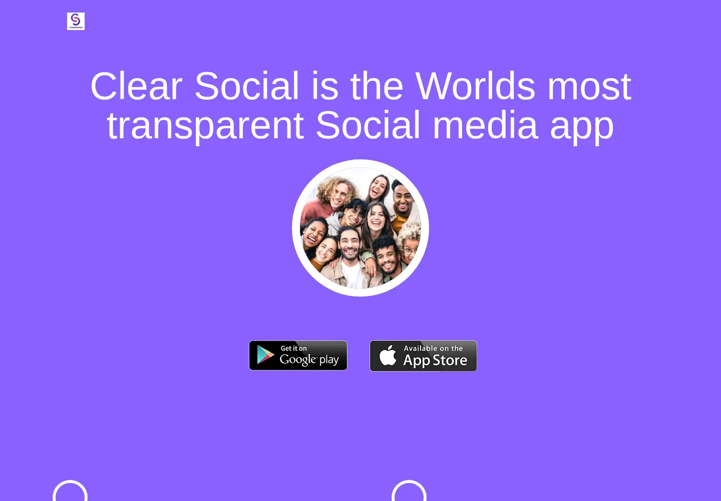 Captured homepage of clearsocialapp.com in the current scan