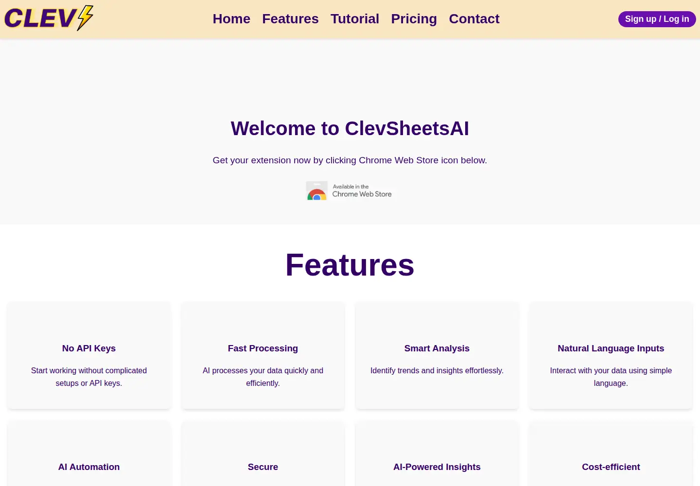 Screenshot of clevsheetsai.com