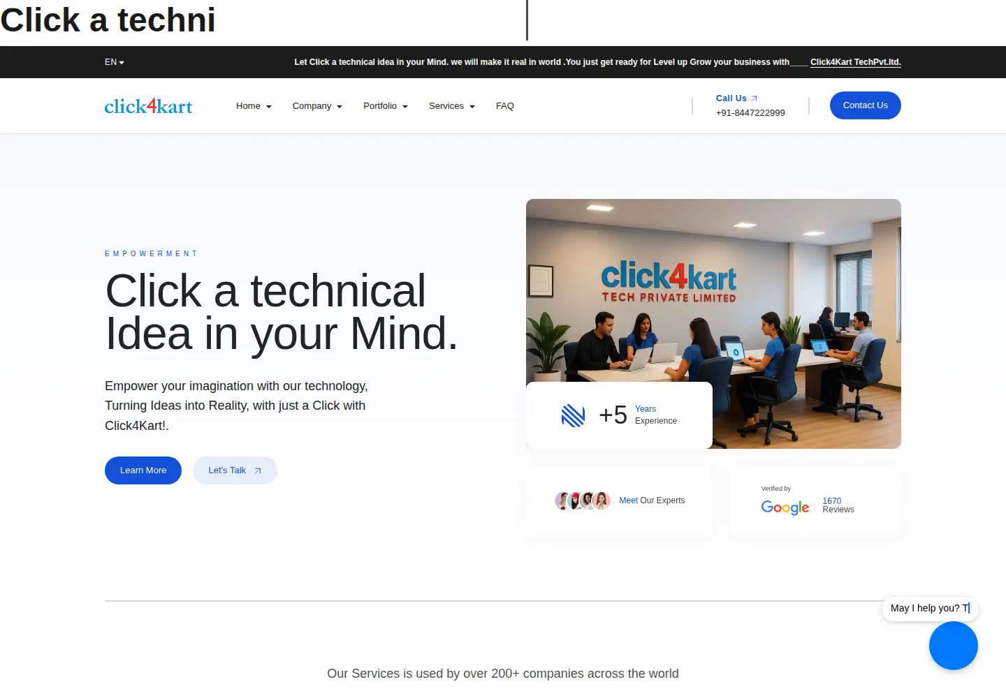 Captured homepage of click4kart.com in the current scan