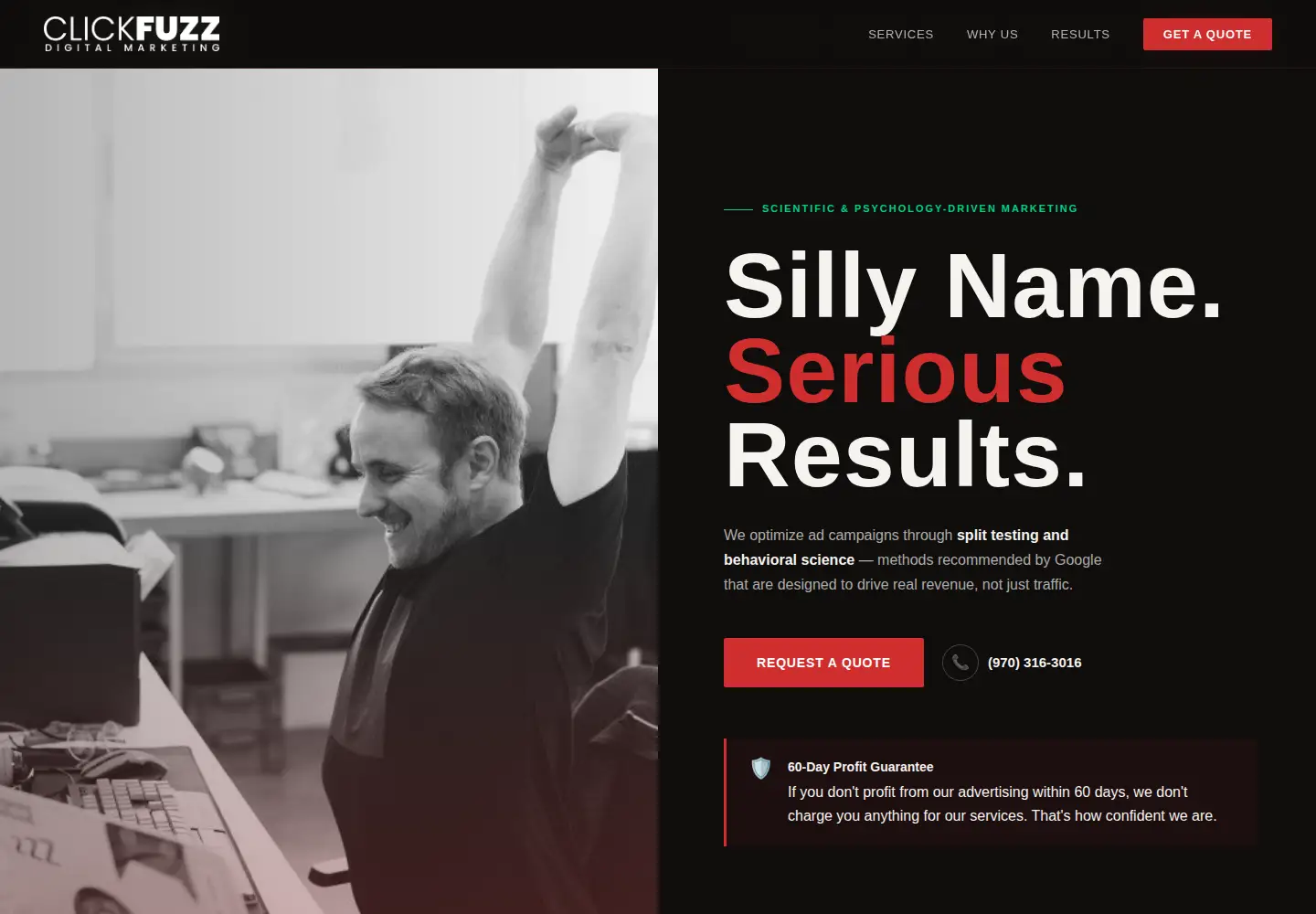 Screenshot of clickfuzz.com