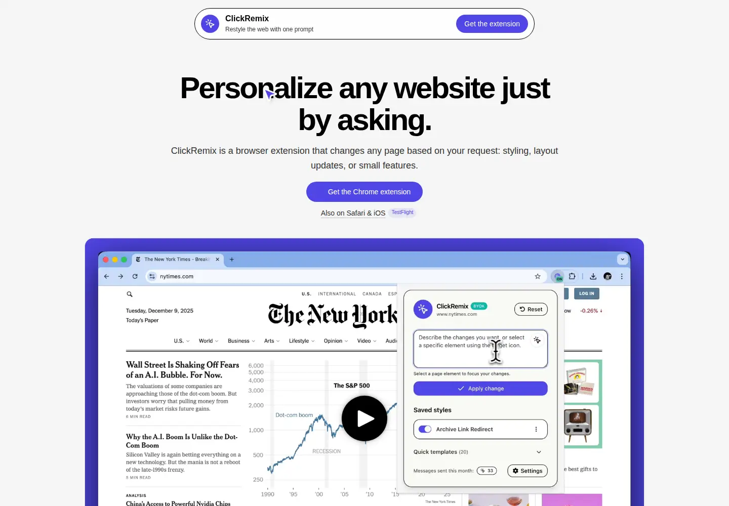 Screenshot of clickremix.com