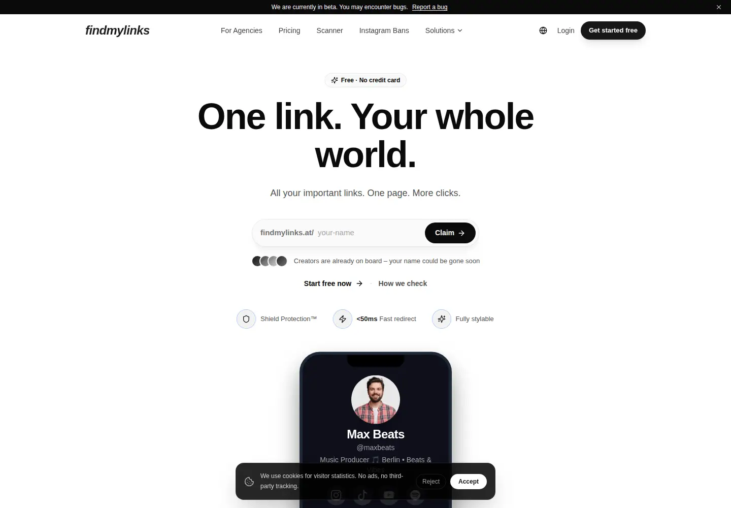 Captured homepage of clip-mint.com in the current scan