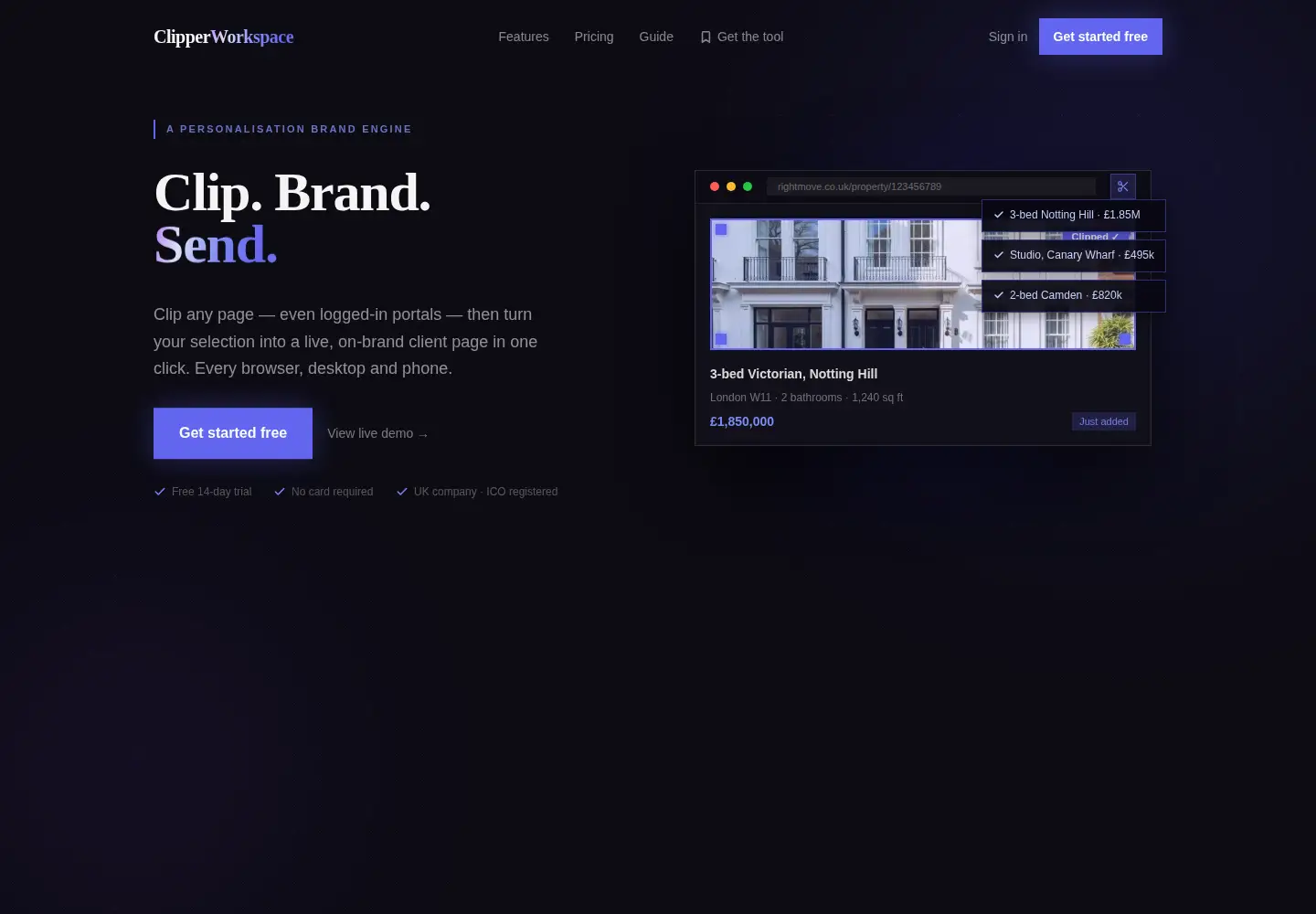Screenshot of clipperworkspace.com