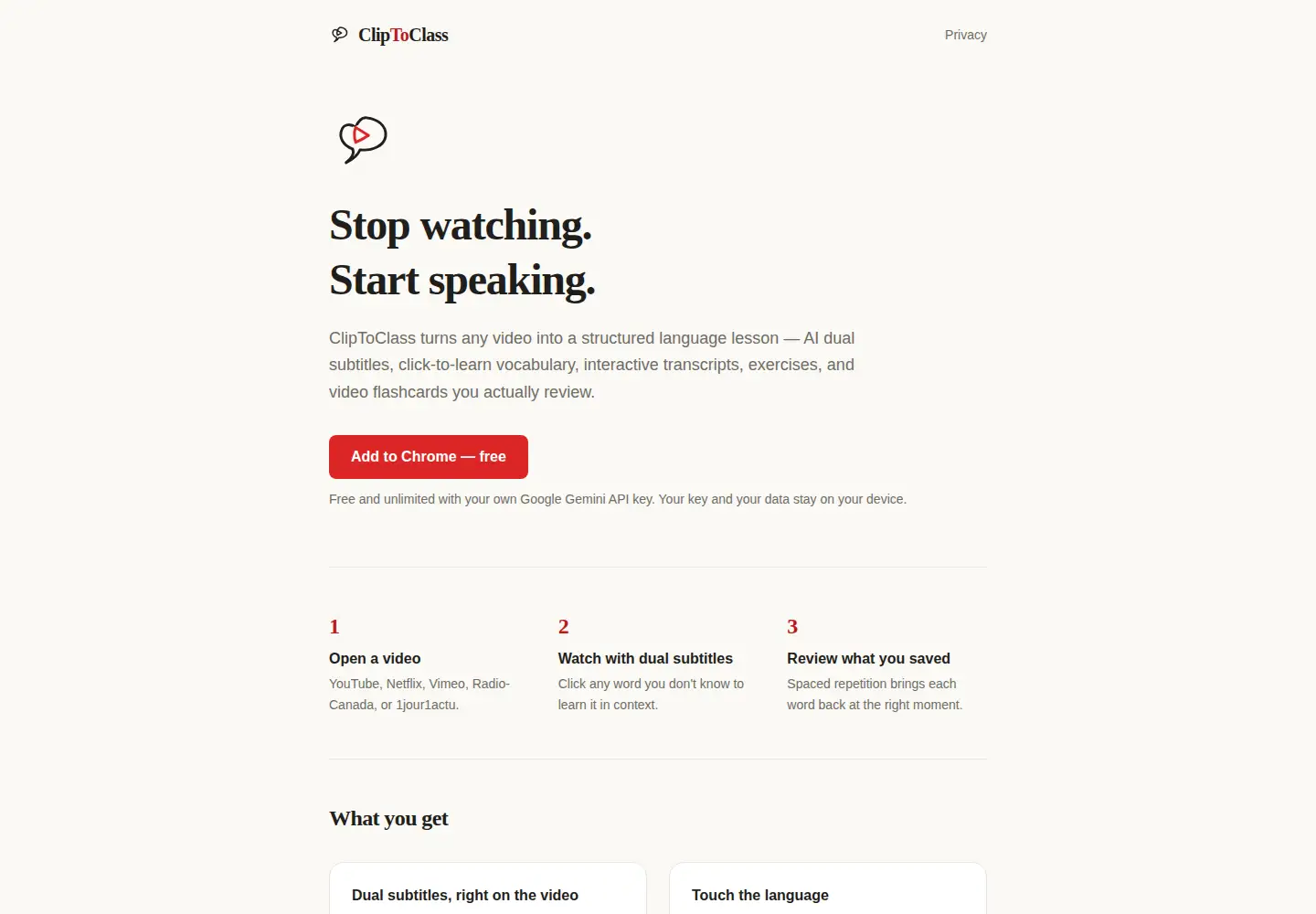 Screenshot of cliptoclass.com