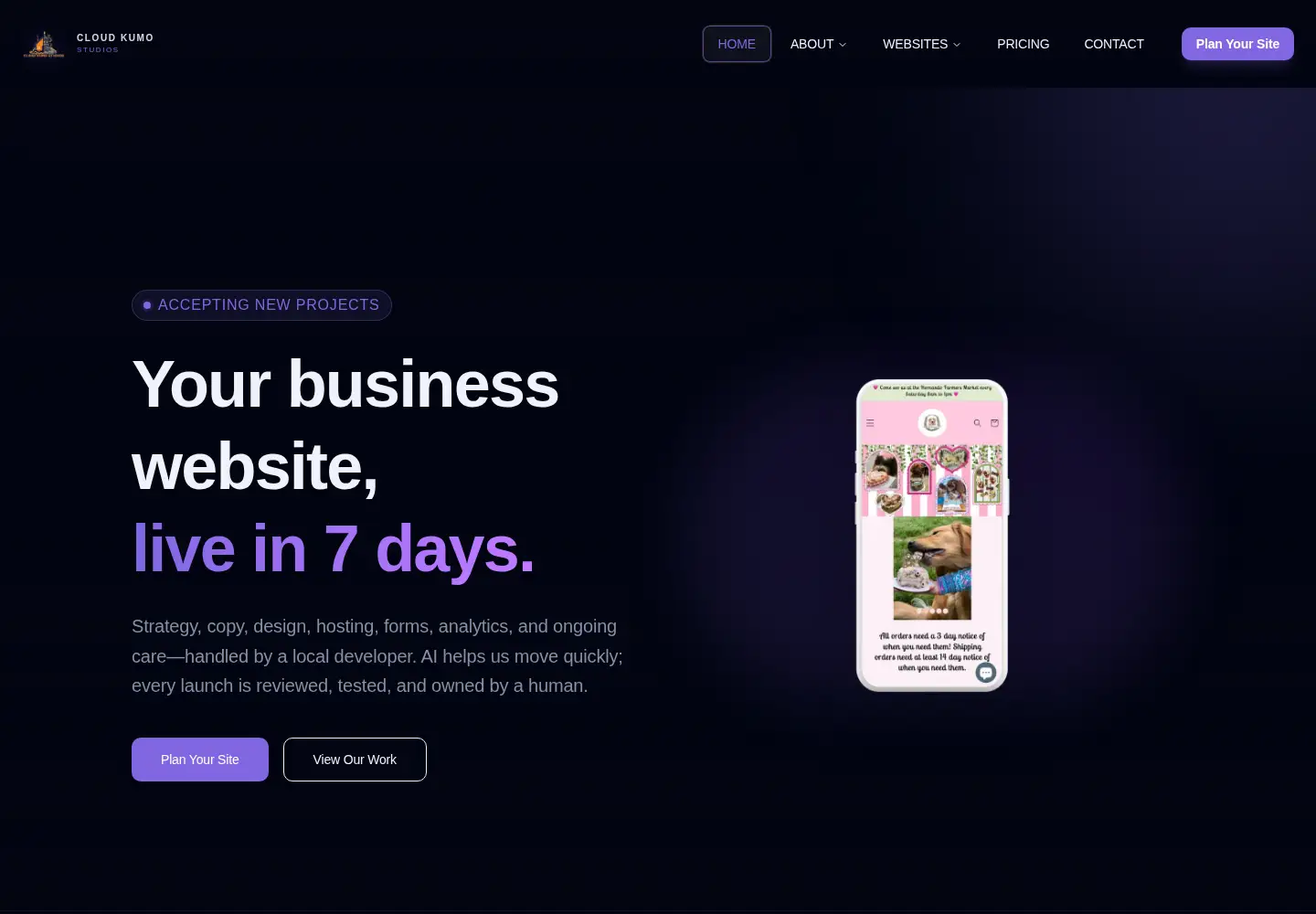 Screenshot of cloudkumostudios.com