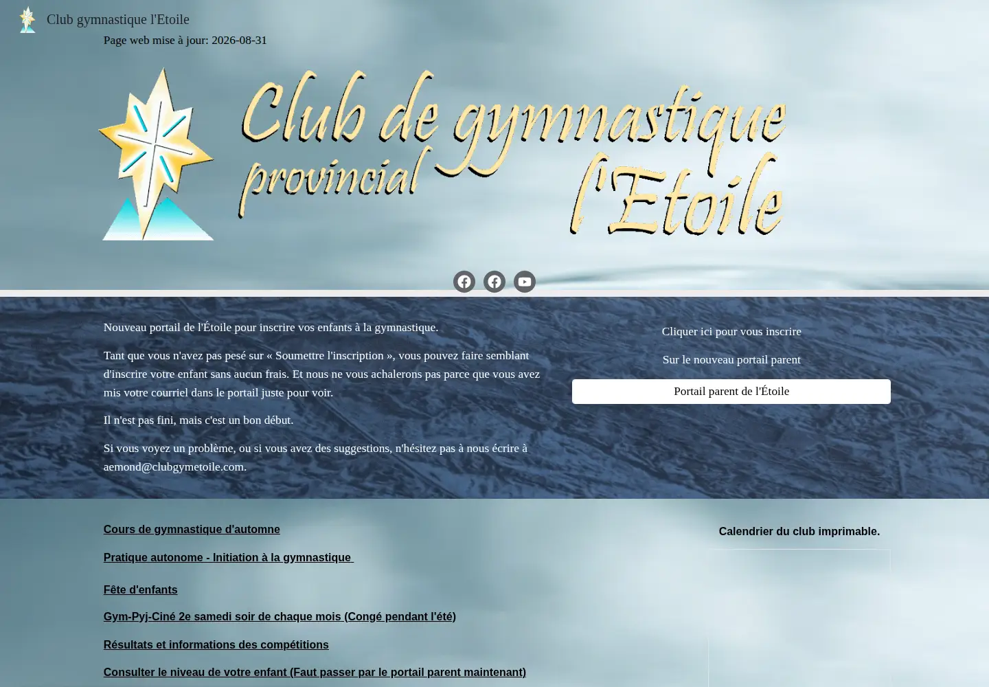 Screenshot of clubgymetoile.com