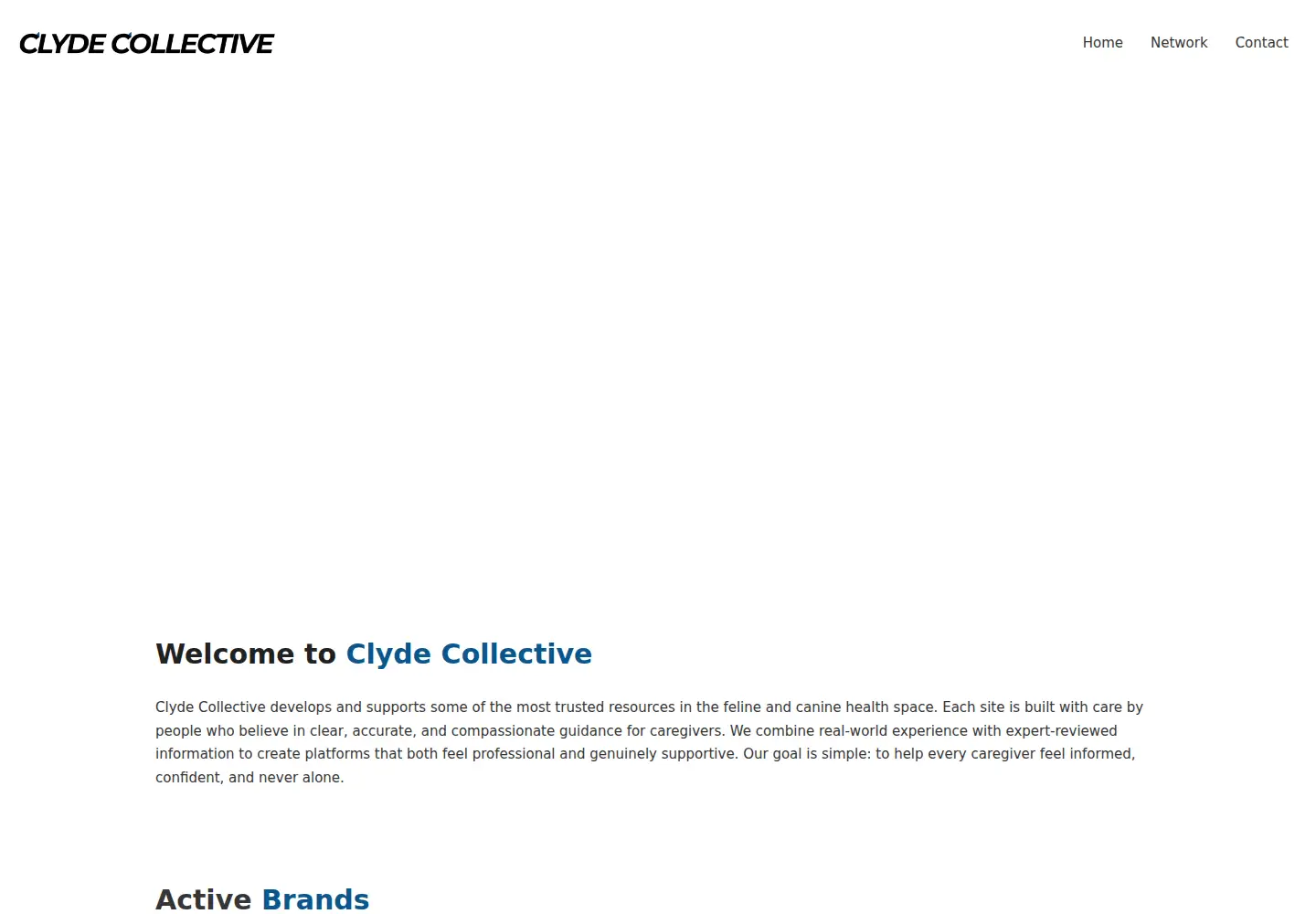 Captured homepage of clydecollective.com in the current scan