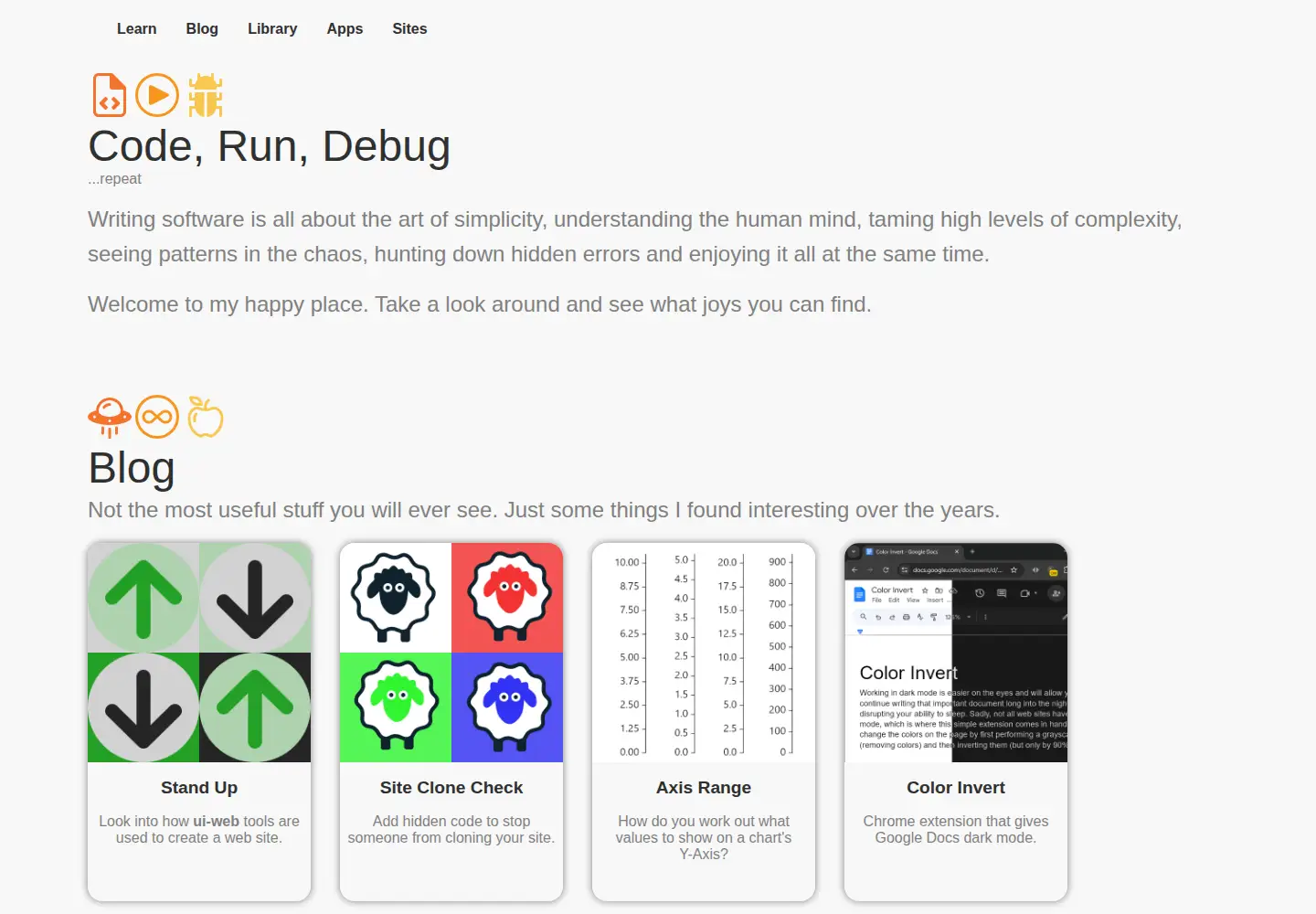 Captured homepage of coderundebug.com in the current scan