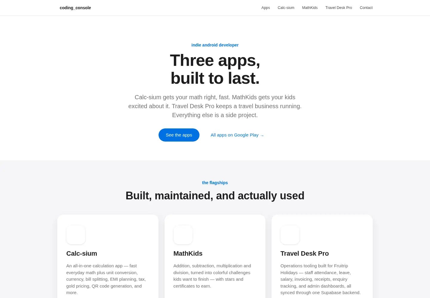 Screenshot of codingconsole.com
