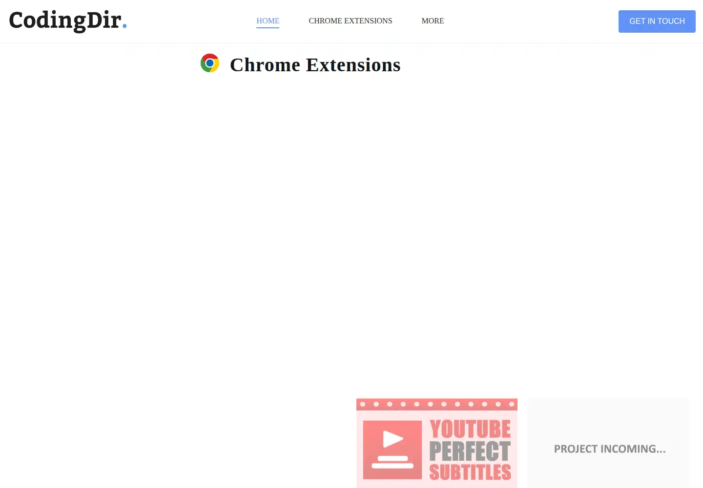 Captured homepage of codingdir.com in the current scan