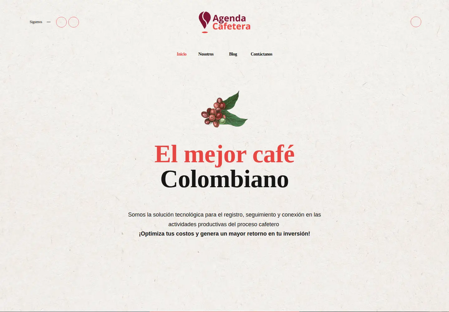 Captured homepage of coffeeagenda.com in the current scan