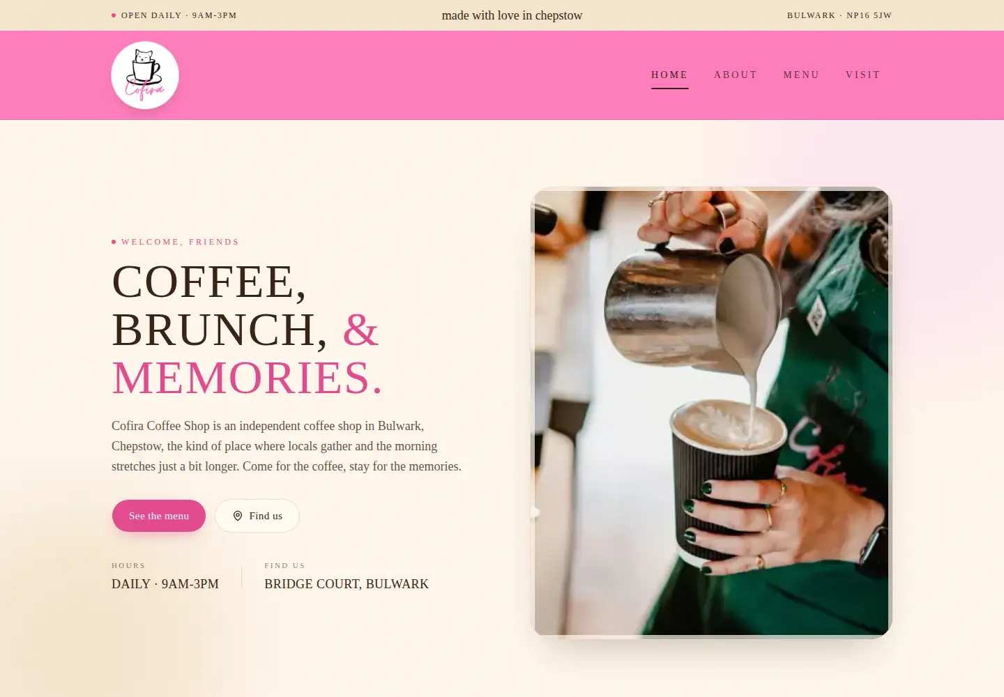 Screenshot of cofiracoffeeshop.com