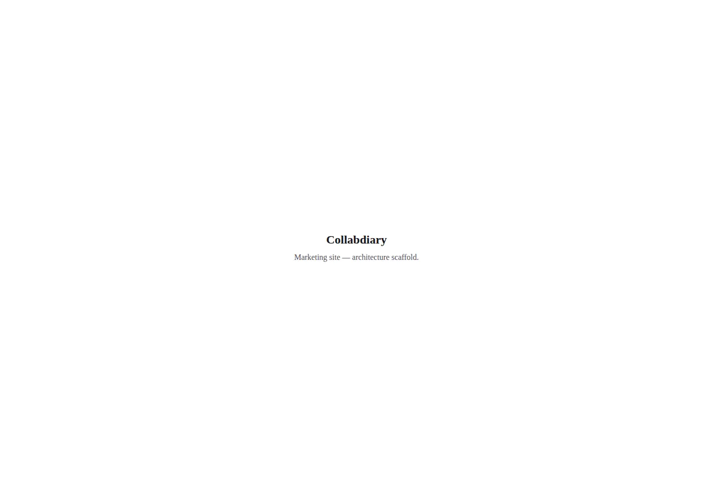 Captured homepage of collabdiary.com in the current scan