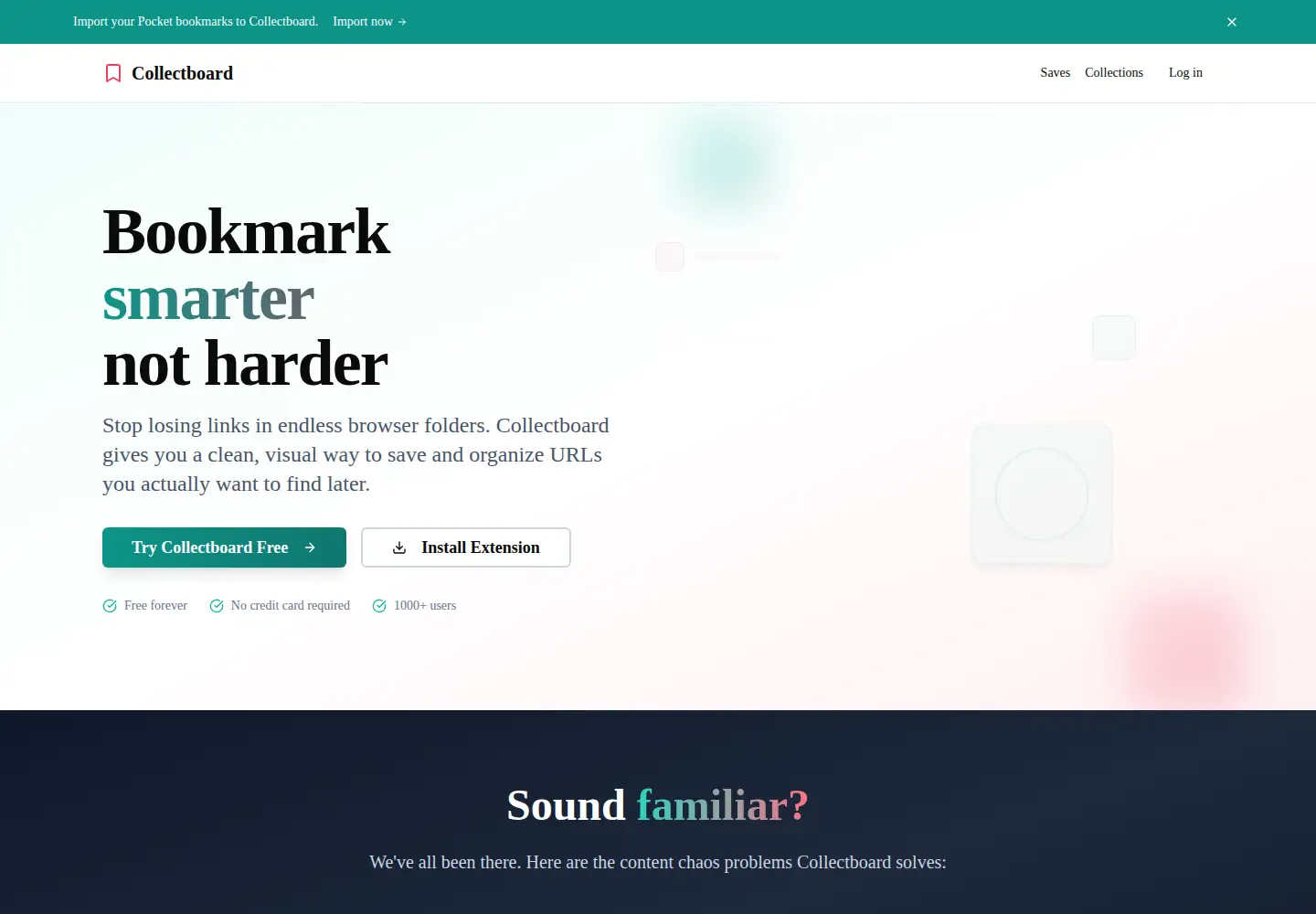 Screenshot of collectboard.com