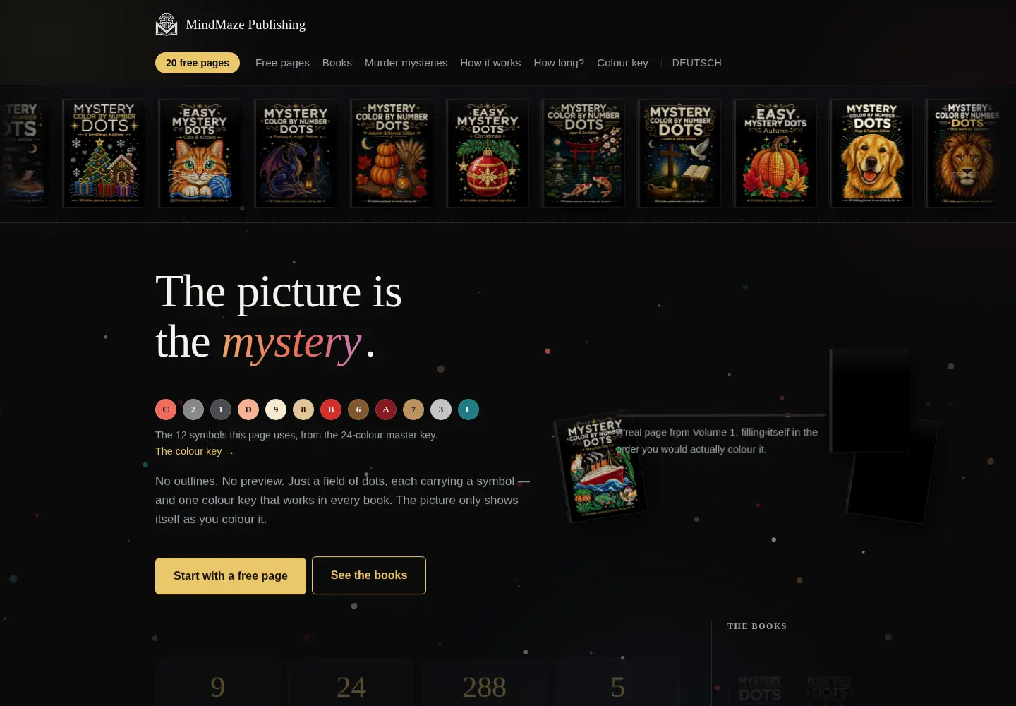 Captured homepage of colorbynumberdots.com in the current scan