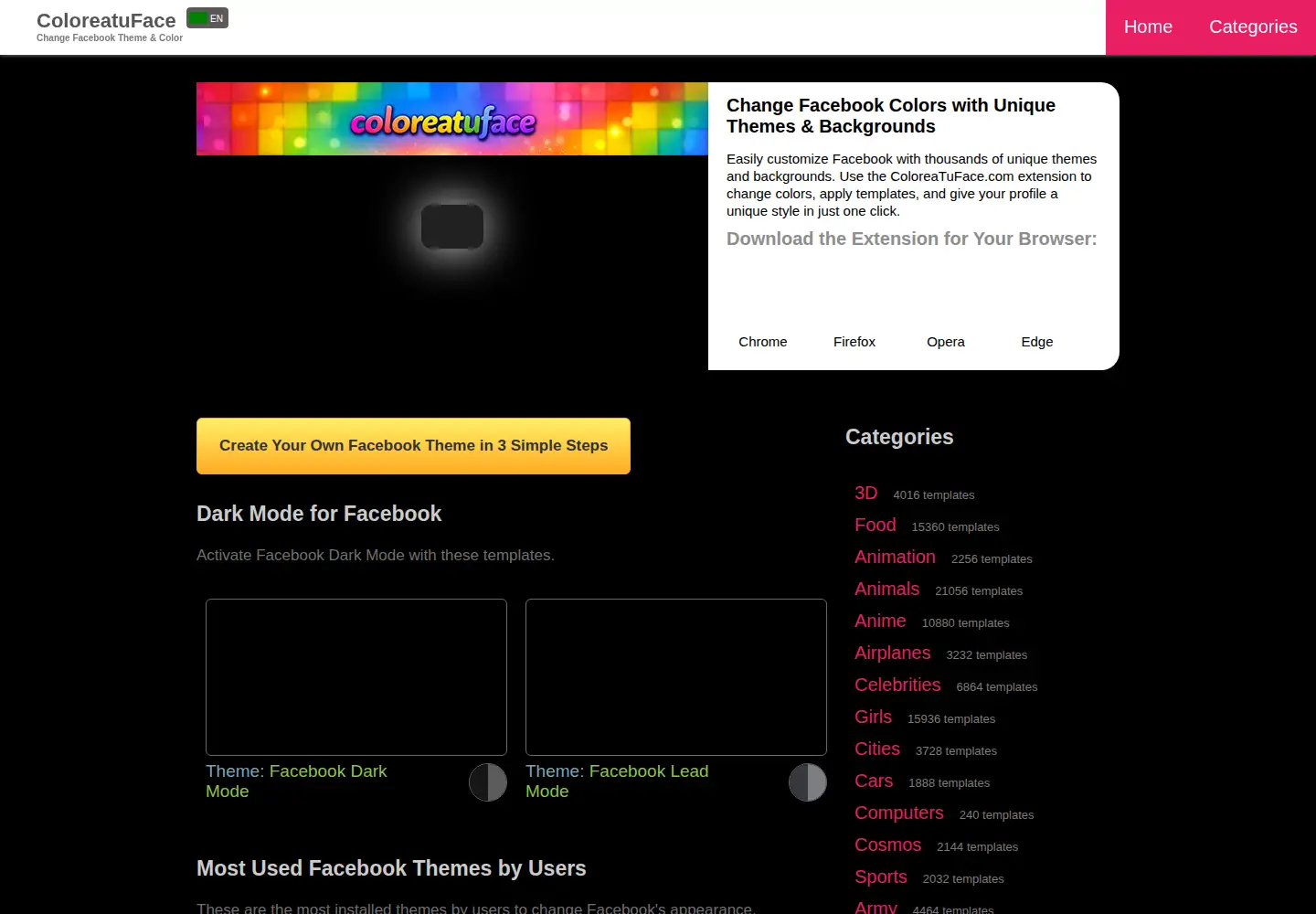 Screenshot of coloreatuface.com