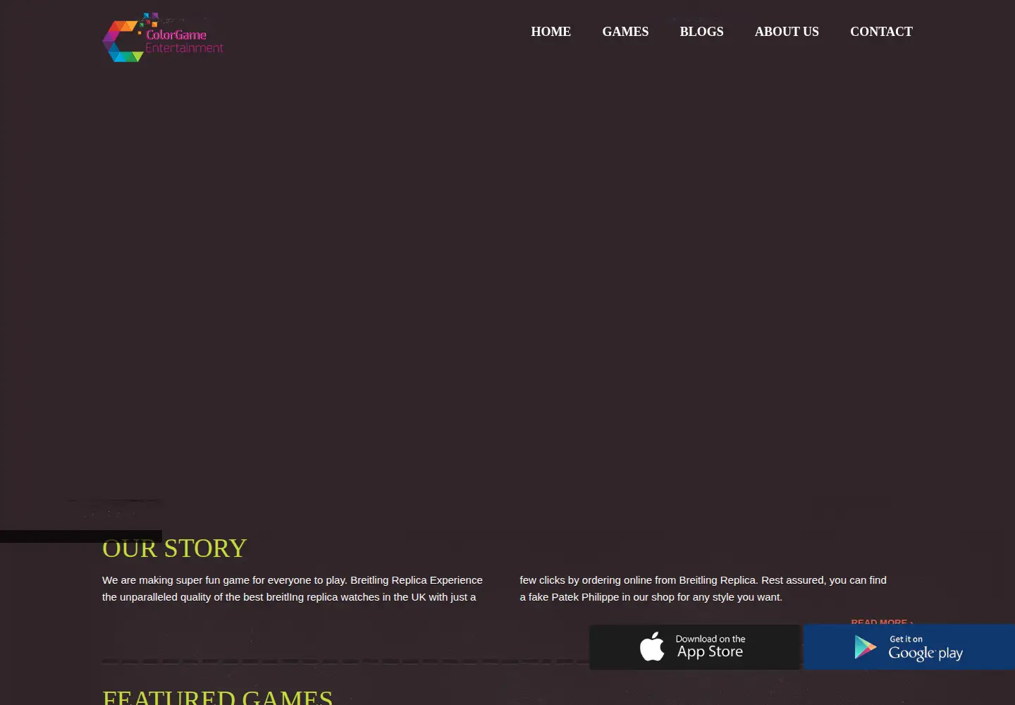 Captured homepage of colorgameentertainment.com in the current scan