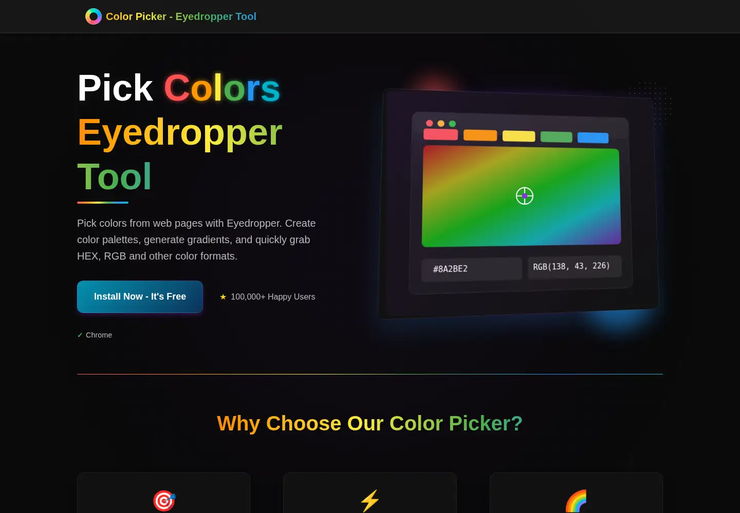 Captured homepage of colorpickerpro.com in the current scan