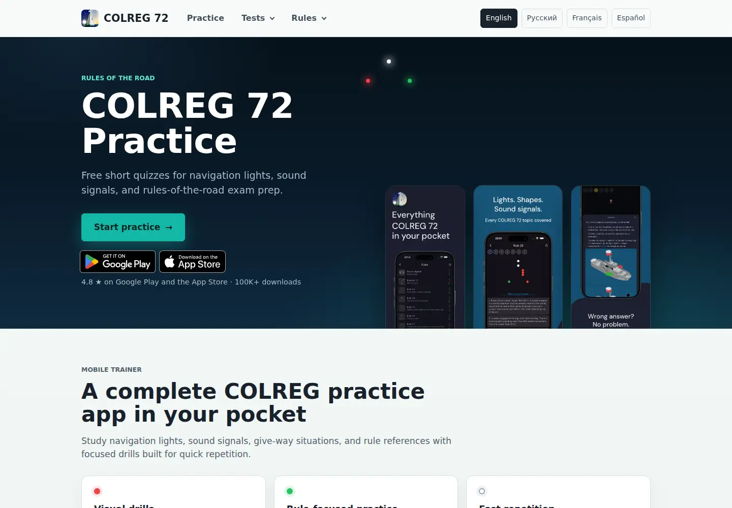 Captured homepage of colreg72.com in the current scan