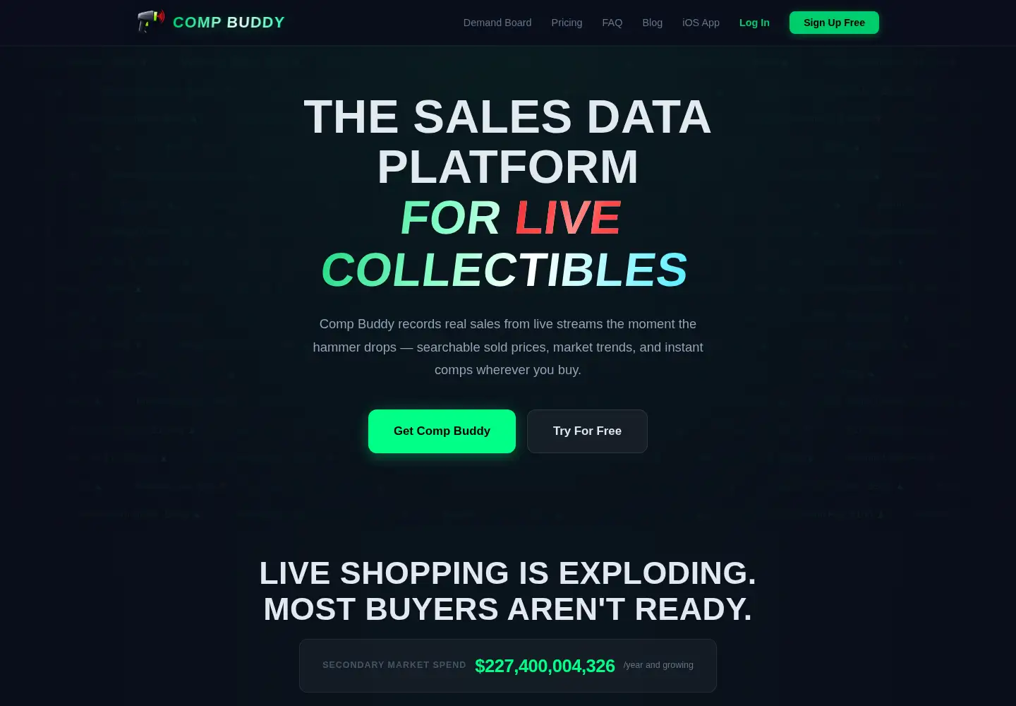 Captured homepage of compbuddylive.com in the current scan