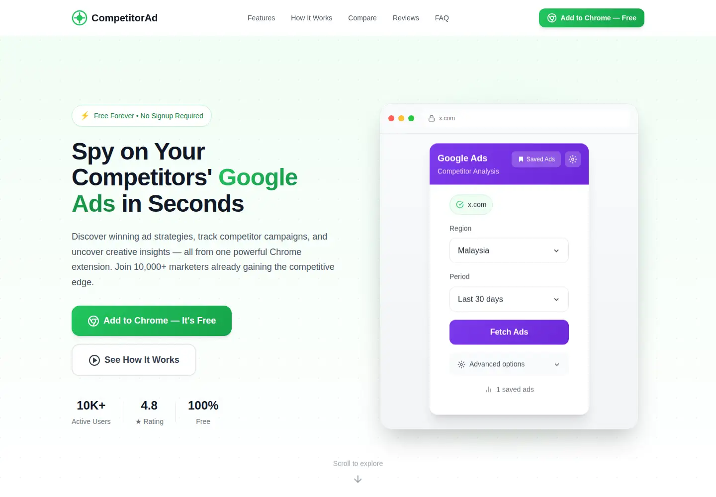 Screenshot of competitorad.com