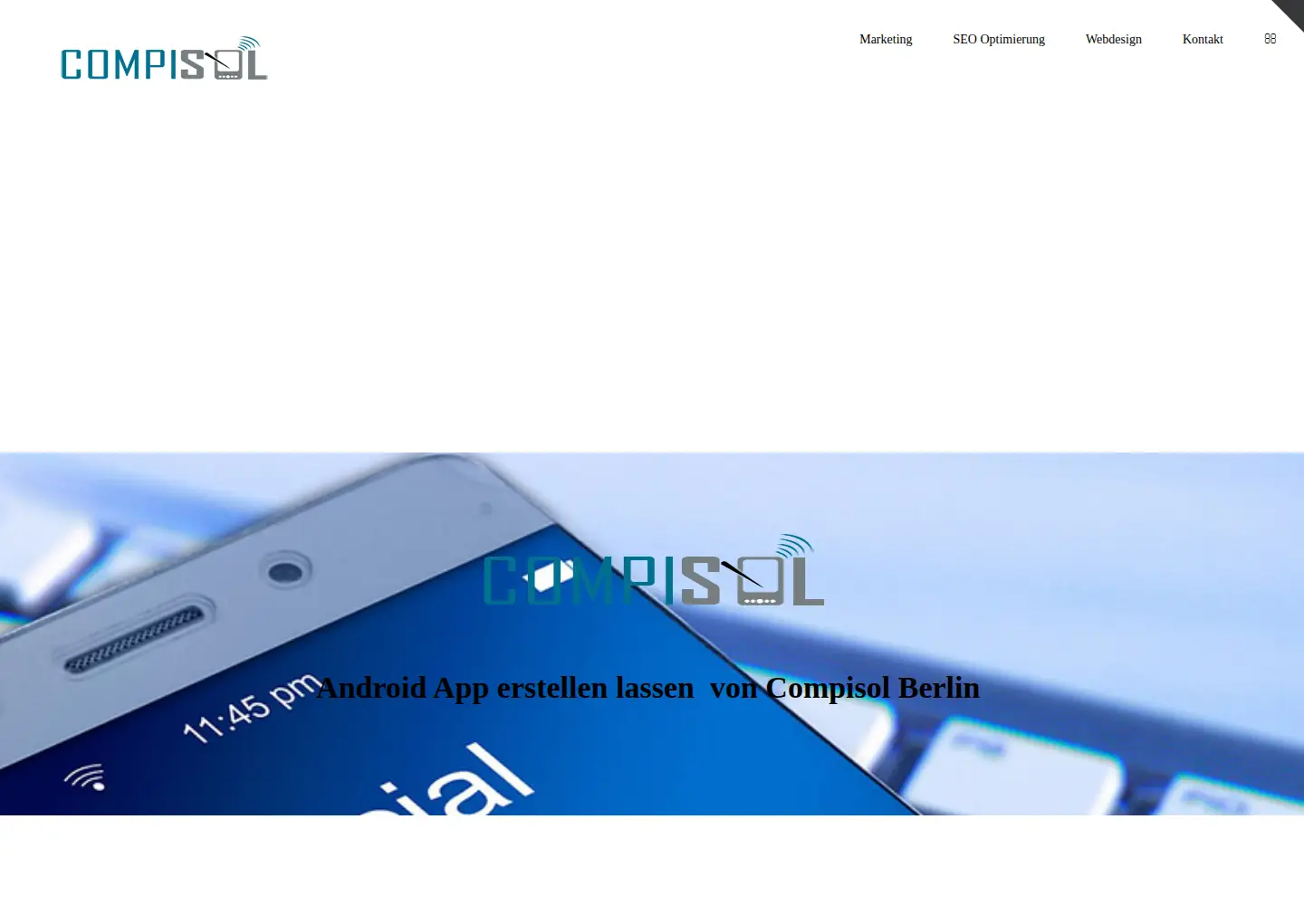 Captured homepage of compisol.com in the current scan