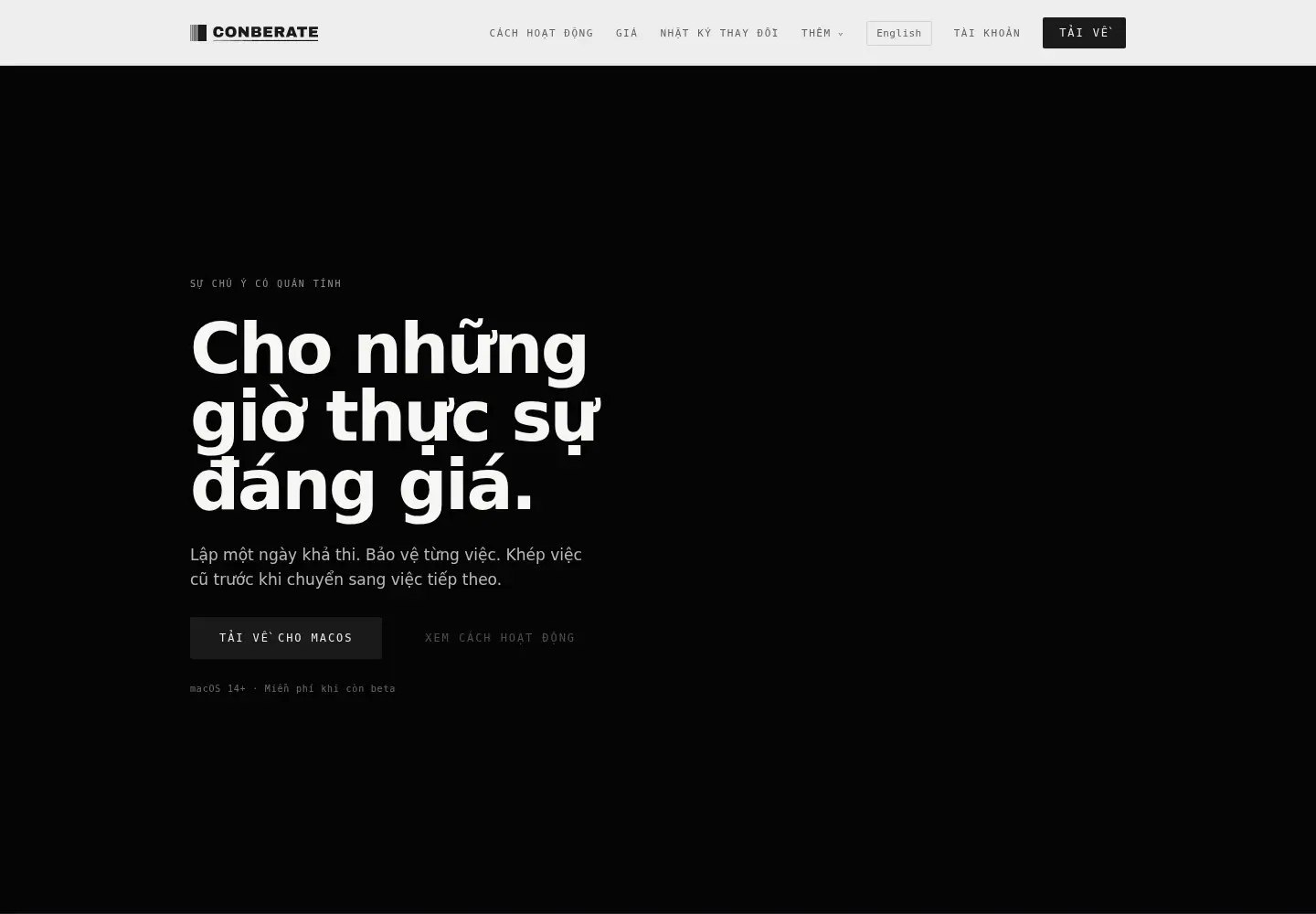 Captured homepage of conberate.com in the current scan