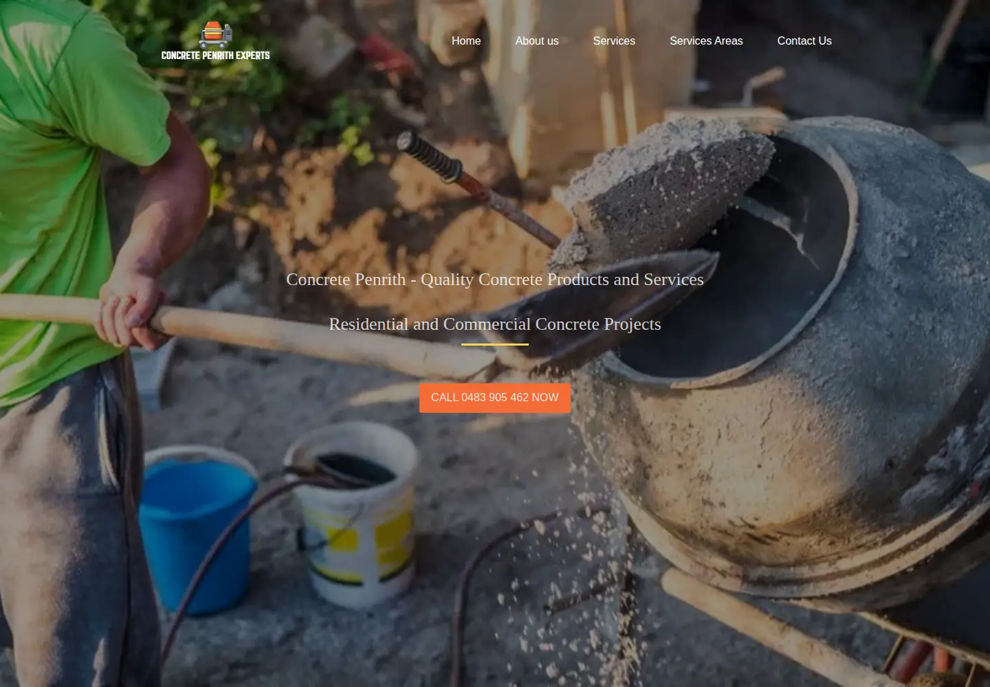 Captured homepage of concretepenrithexperts.com in the current scan
