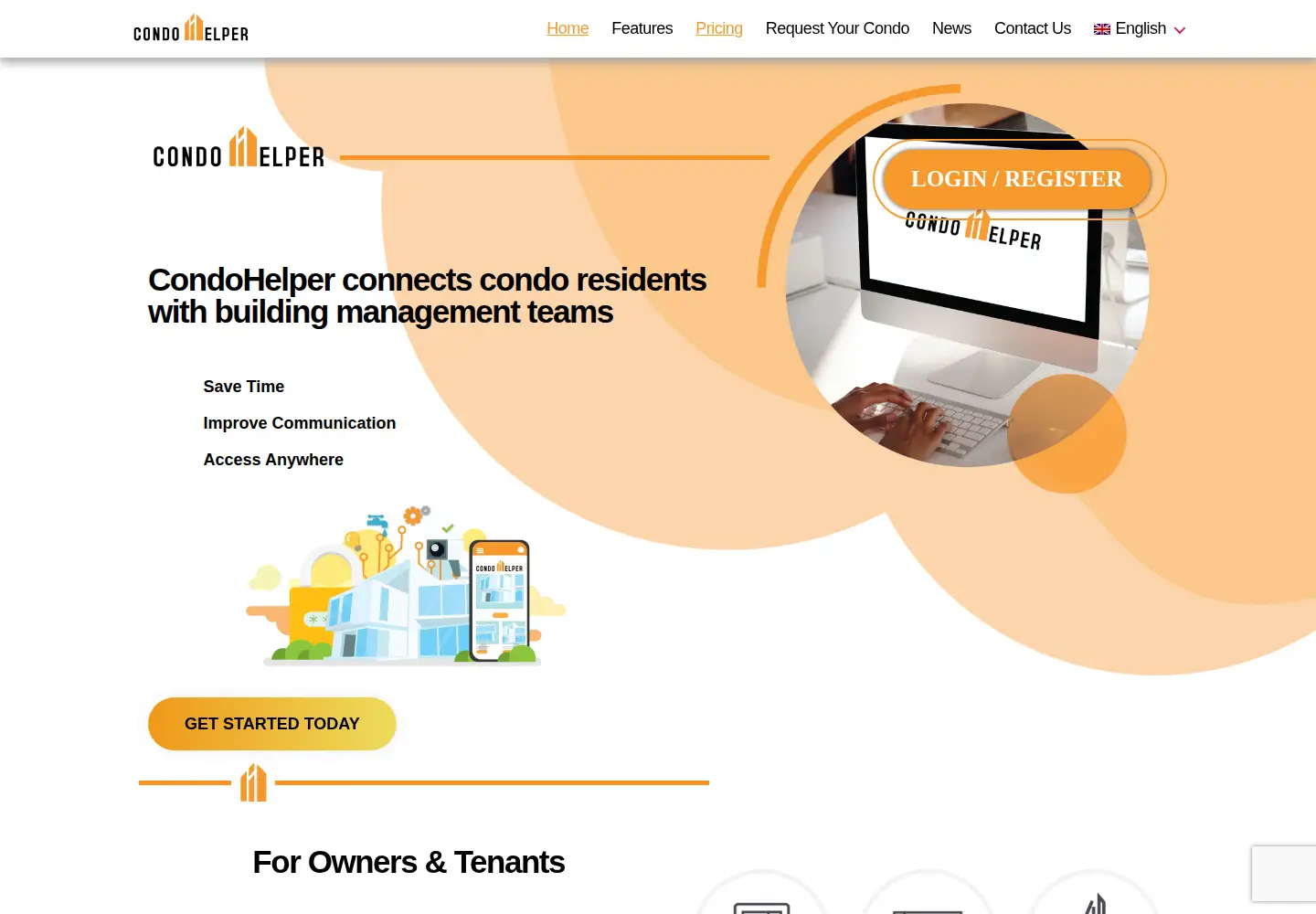 Captured homepage of condohelper.com in the current scan
