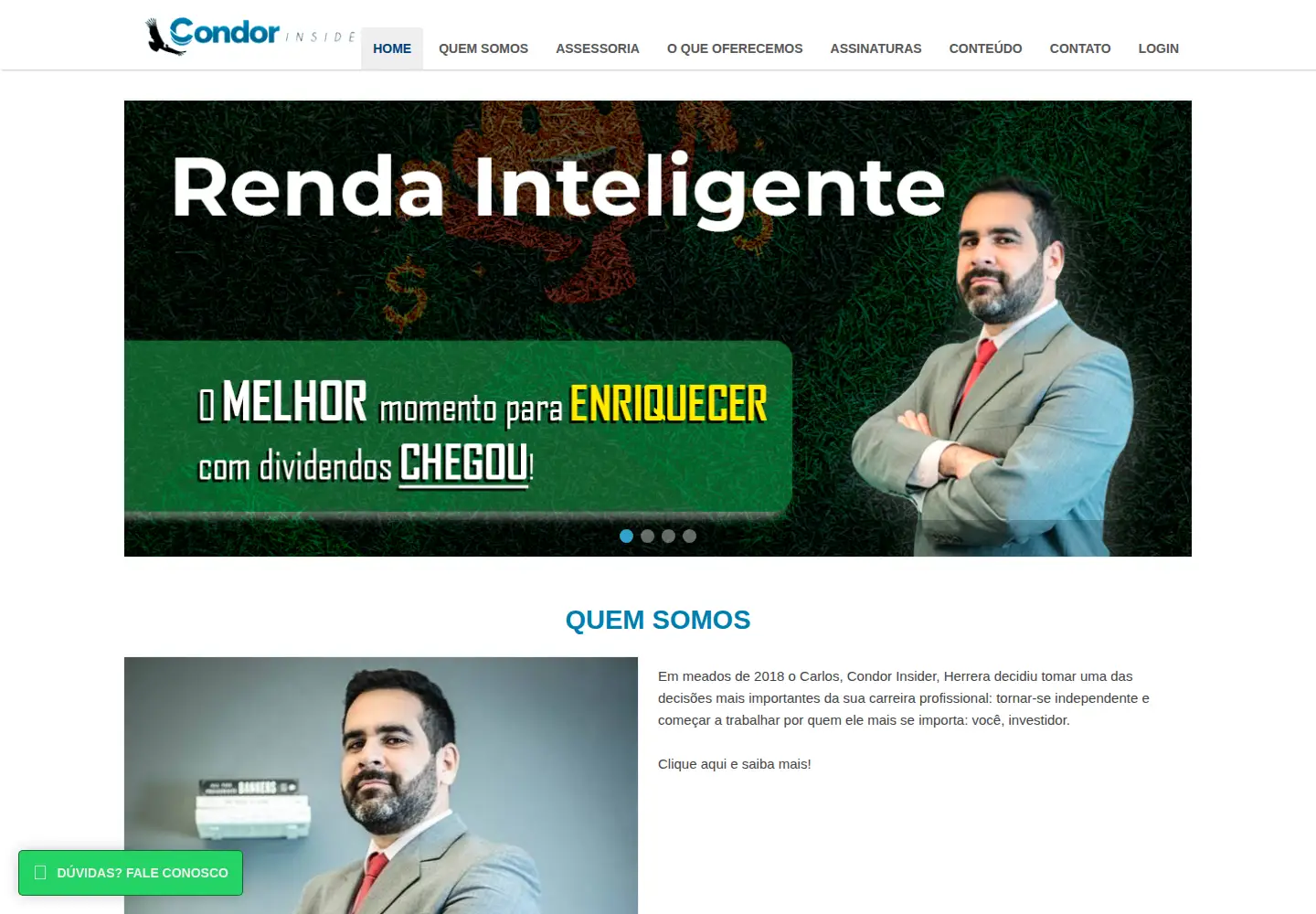 Captured homepage of condorinsider.com in the current scan