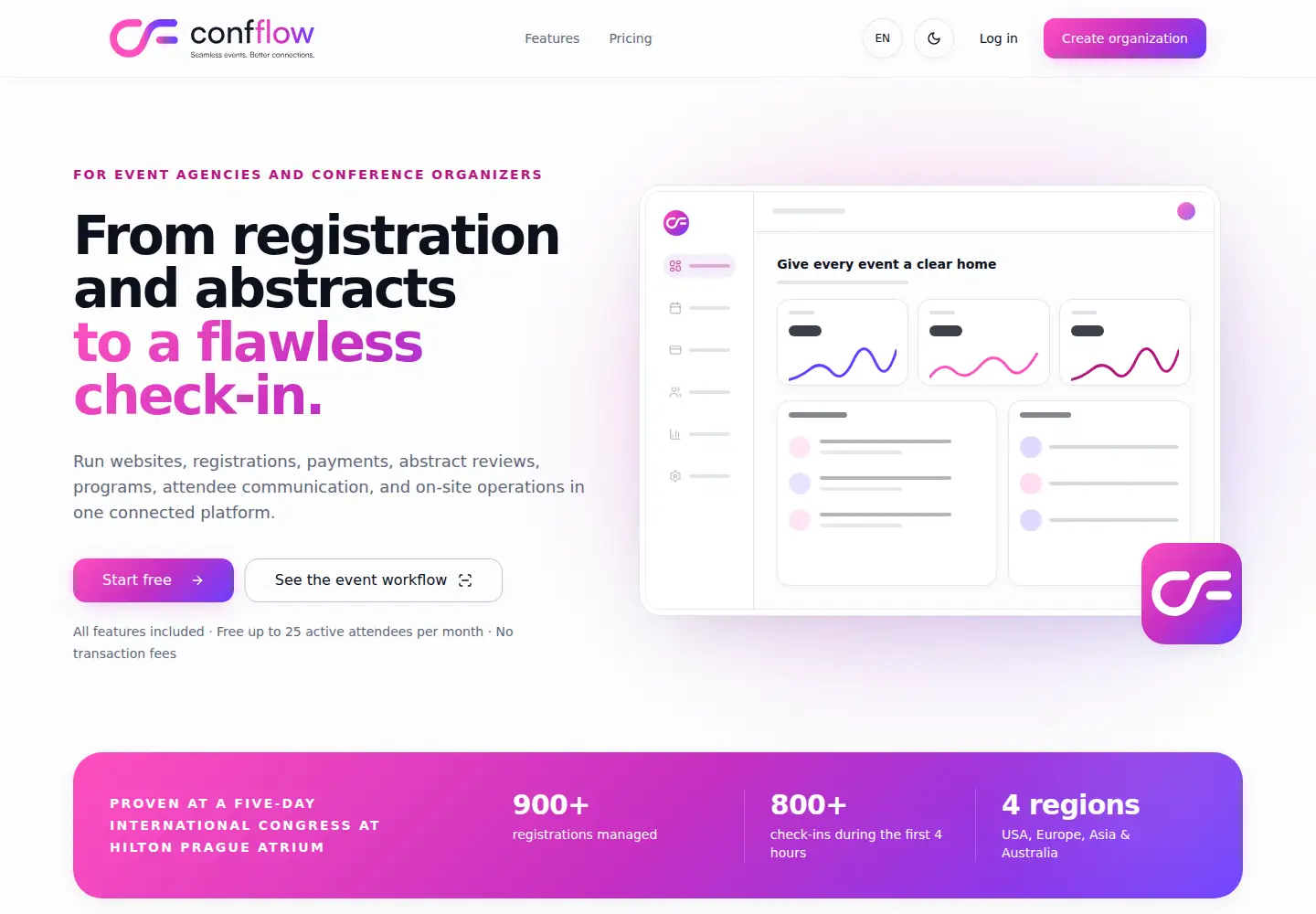 Screenshot of confflow.com
