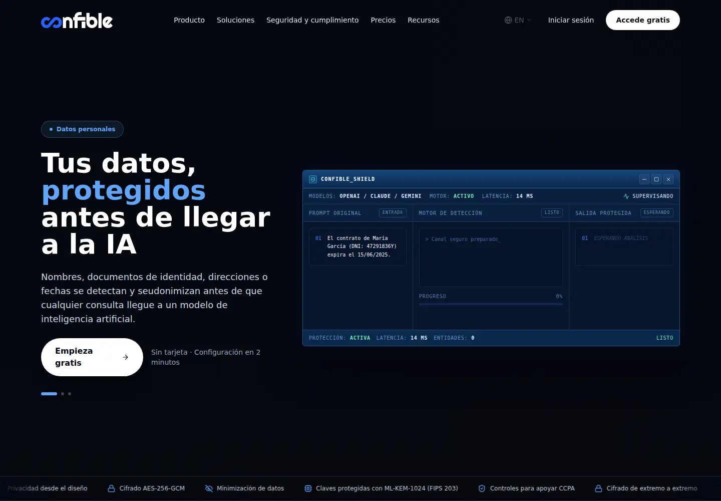 Screenshot of confible.com