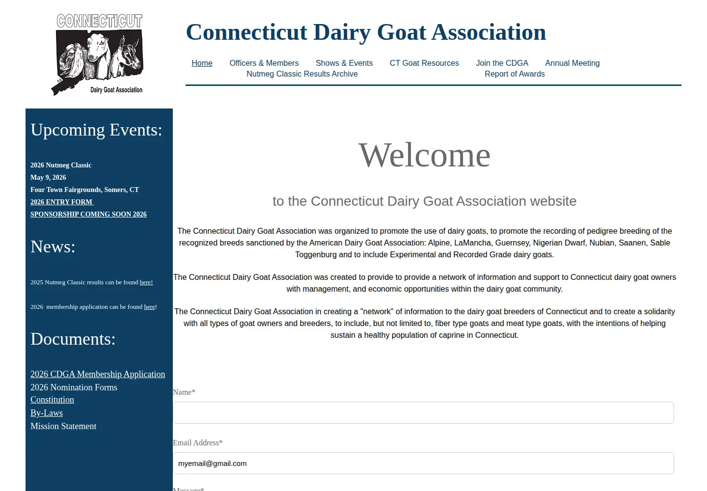 Screenshot of connecticutdga.com