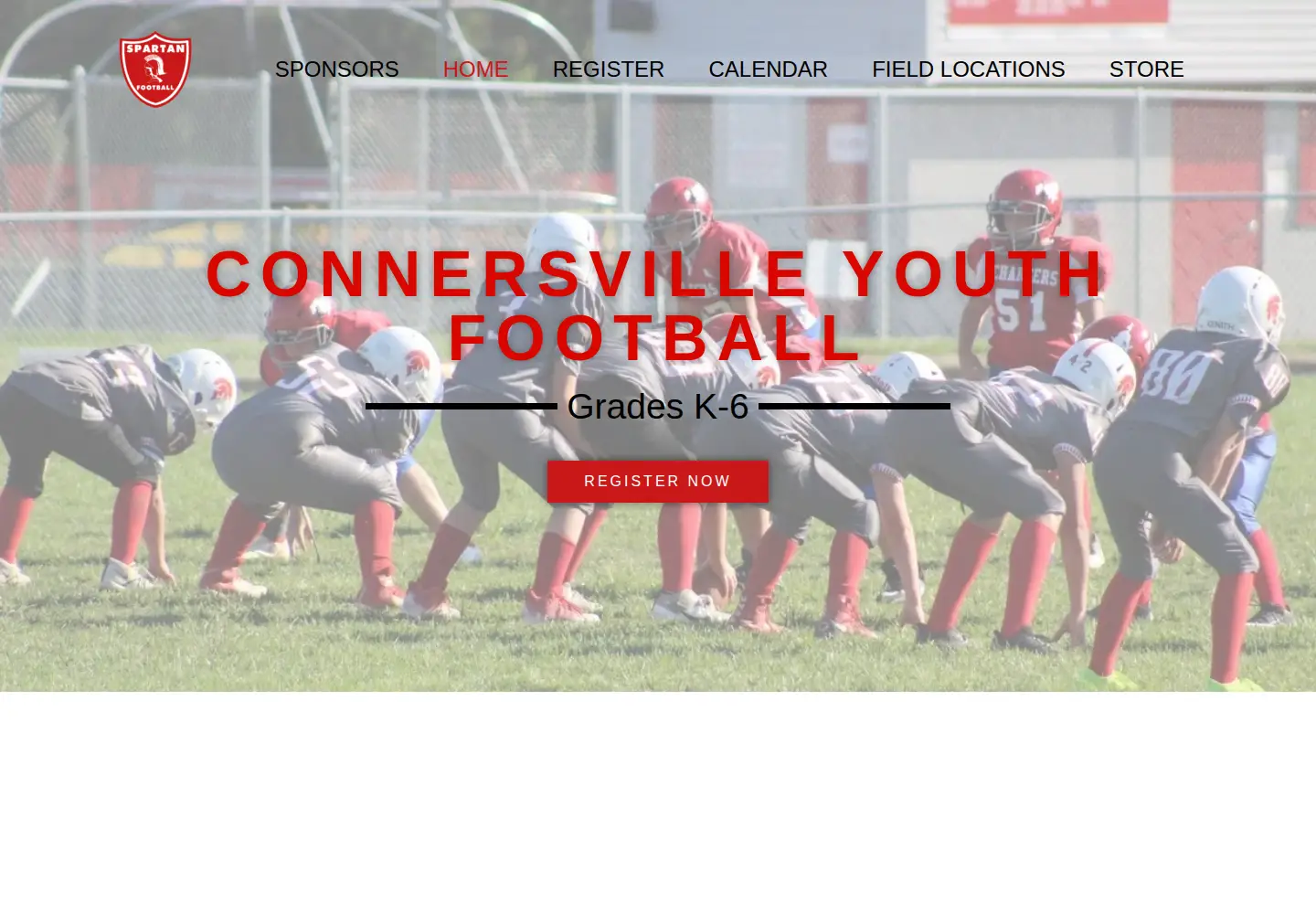 Screenshot of connersvillefootball.com