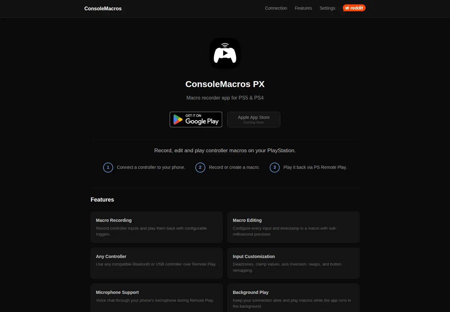 Captured homepage of consolemacros.com in the current scan