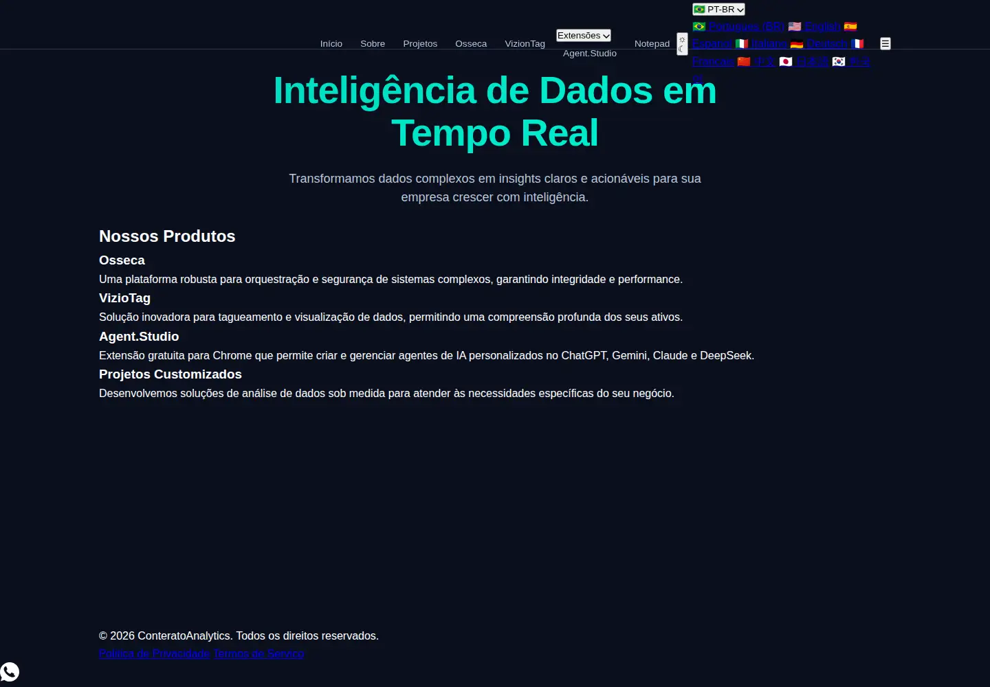 Screenshot of conteratoanalytics.com