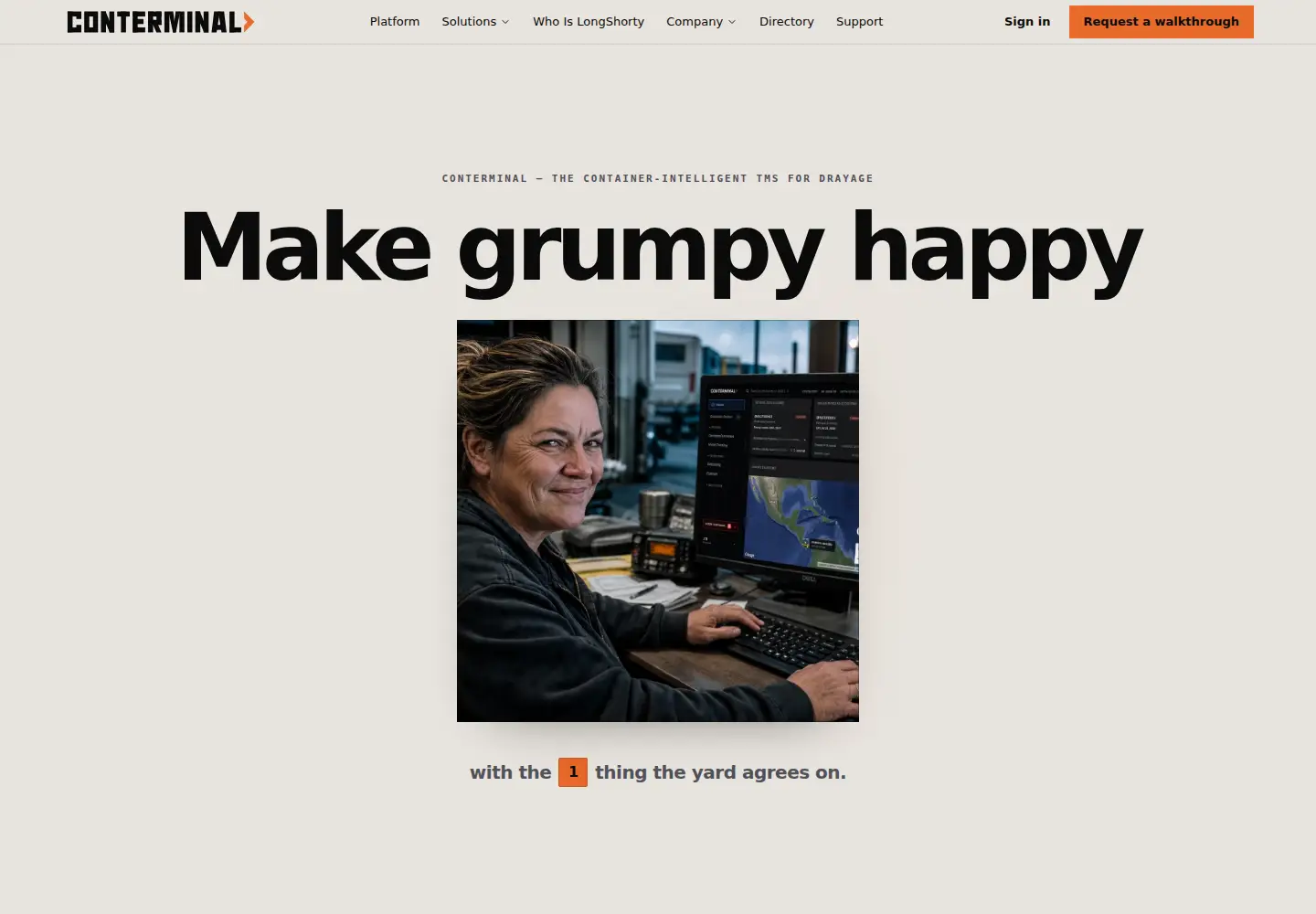 Captured homepage of conterminal.com in the current scan