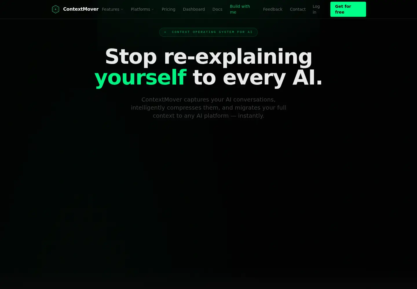 Captured homepage of contextmover.com in the current scan
