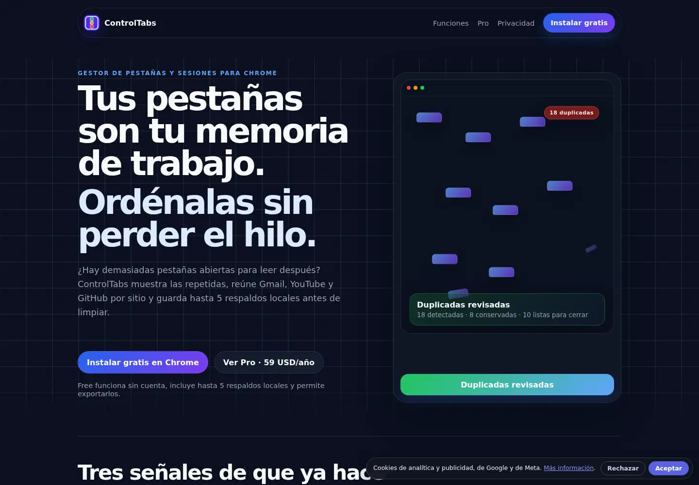 Screenshot of controltabs.com