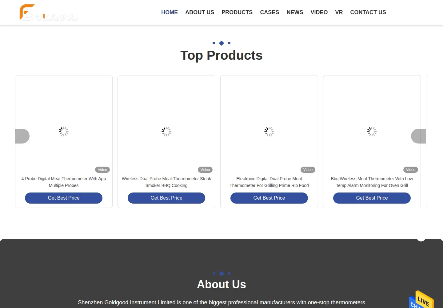 Screenshot of cookthermometer.com