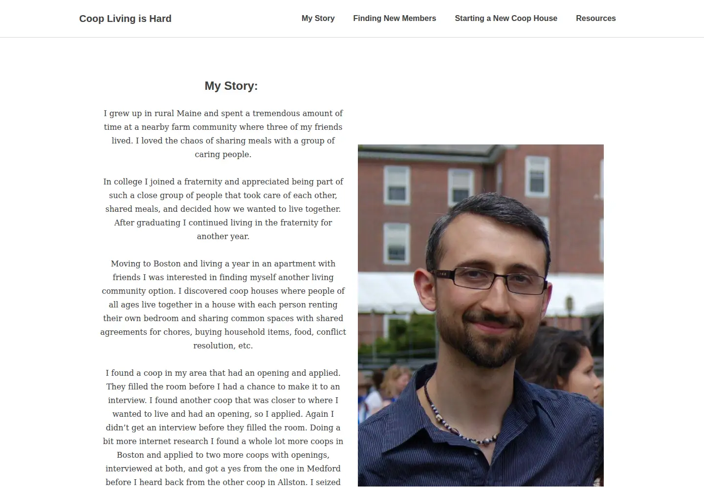 Screenshot of cooplivingishard.com