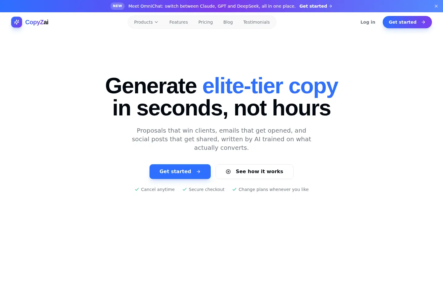 Screenshot of copyzai.com