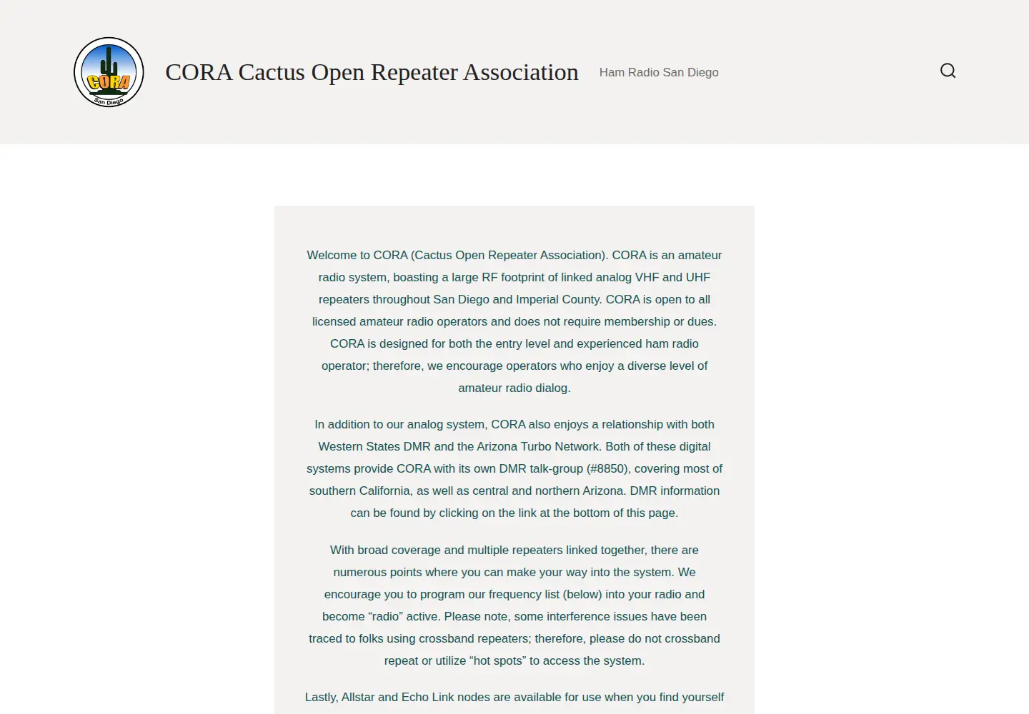 Screenshot of coraradio.com