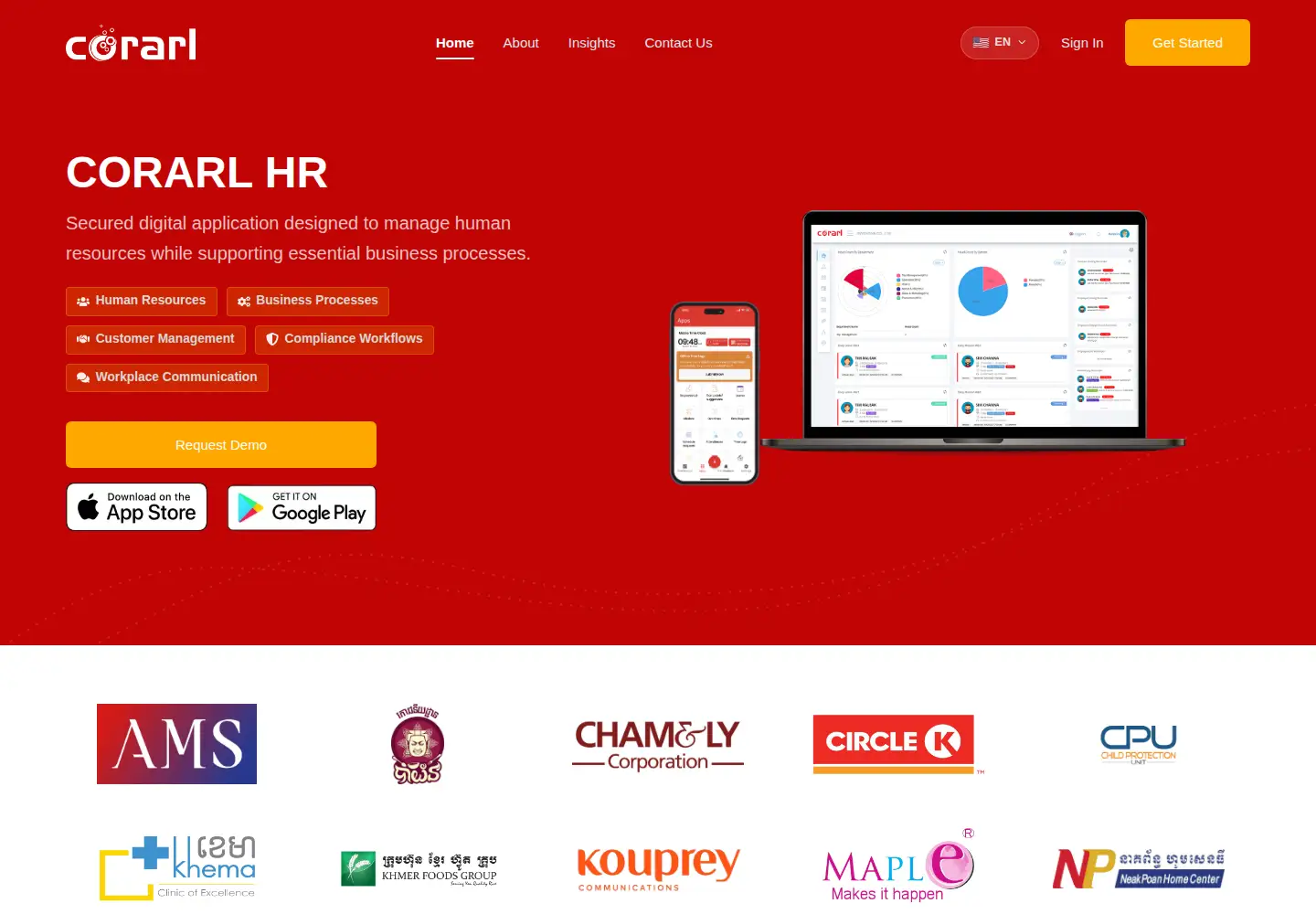 Captured homepage of corarl.com in the current scan