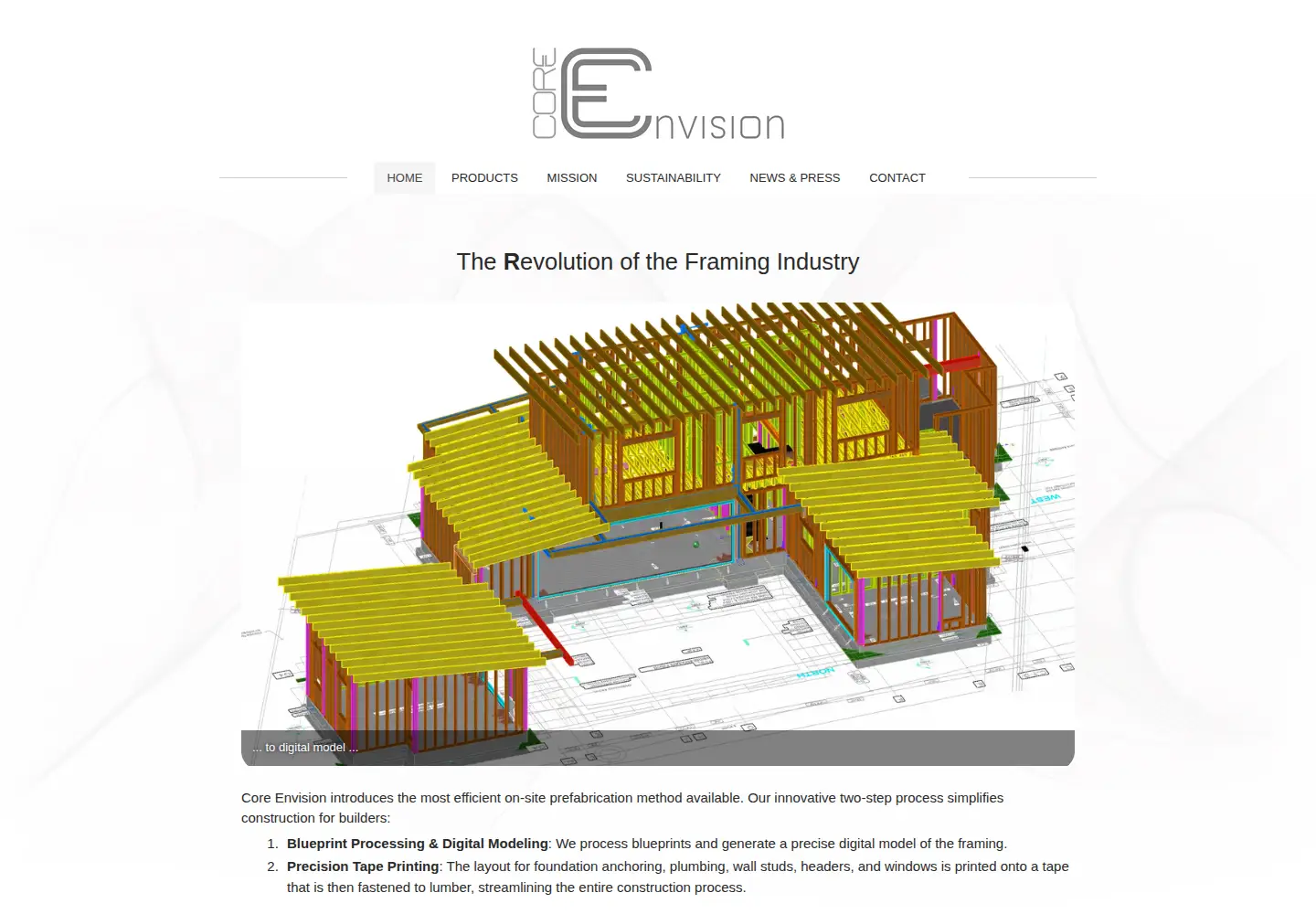 Screenshot of coreenvision.com