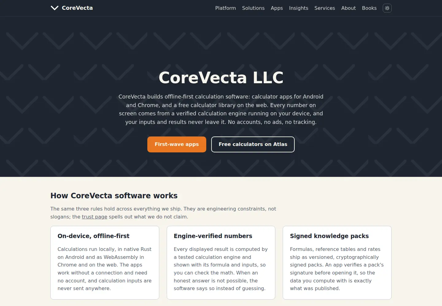 Screenshot of corevecta.com